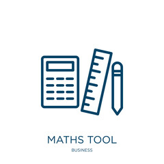 Poster - maths tool icon from business collection. Thin linear maths tool, math, tool outline icon isolated on white background. Line vector maths tool sign, symbol for web and mobile