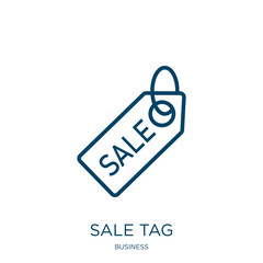 Poster - sale tag icon from business collection. Thin linear sale tag, price, tag outline icon isolated on white background. Line vector sale tag sign, symbol for web and mobile