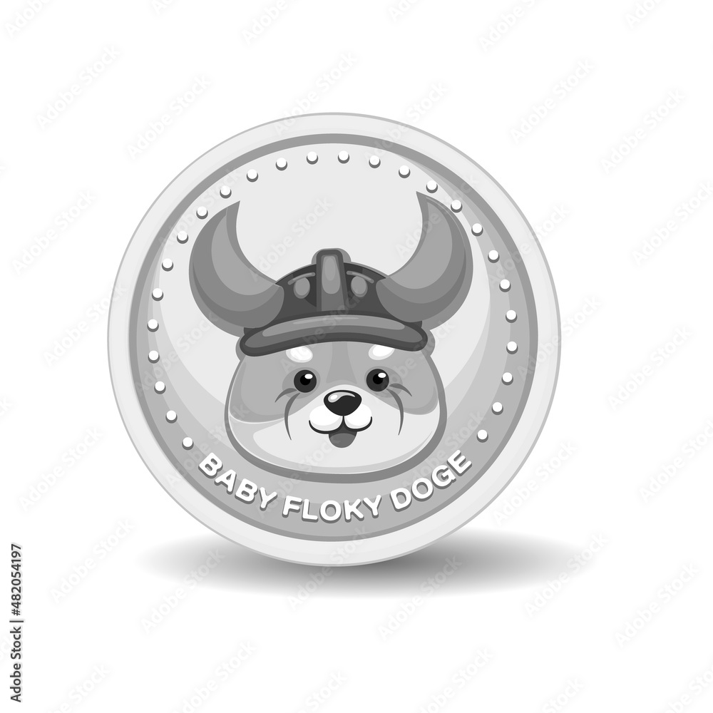 Baby Doge. Floki inu coin crypto currency isolated on white background. Dog  coin sample. Meme tokens. Doge meme cryptocurrency. Symbol digital  currency. Vector illustration 素材庫向量圖| Adobe Stock