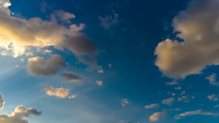 Abstract background of beautiful white clouds with blue sky in Brazil