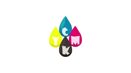 Poster - CMYK color profile icon animation best cartoon object on white background