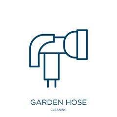 Poster - garden hose icon from cleaning collection. Thin linear garden hose, hose, water outline icon isolated on white background. Line vector garden hose sign, symbol for web and mobile