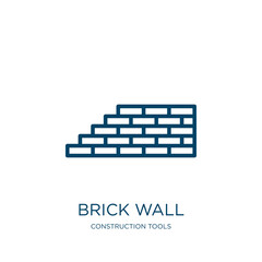 Poster - brick wall icon from construction tools collection. thin linear brick wall, construction, wall outli