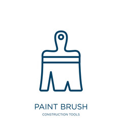 Poster - paint brush icon from construction tools collection. Thin linear paint brush, paint, painter outline icon isolated on white background. Line vector paint brush sign, symbol for web and mobile