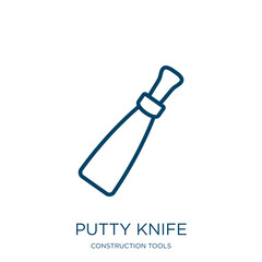 Poster - putty knife icon from construction tools collection. thin linear putty knife, equipment, constructio