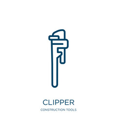 Poster - clipper icon from construction tools collection. Thin linear clipper, equipment, gardening outline icon isolated on white background. Line vector clipper sign, symbol for web and mobile