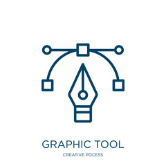 Poster - graphic tool icon from creative pocess collection. Thin linear graphic tool, computer, technology outline icon isolated on white background. Line vector graphic tool sign, symbol for web and mobile