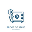proof of stake icon from cryptocurrency collection. Thin linear proof of stake, protocol, proof outline icon isolated on white background. Line vector proof of stake sign, symbol for web and mobile