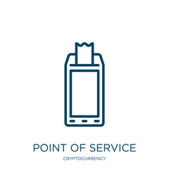 Poster - point of service icon from cryptocurrency collection. Thin linear point of service, service, point outline icon isolated on white background. Line vector point of service sign, symbol for web and