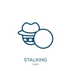 Poster - stalking icon from cyber collection. thin linear stalking, agriculture, stalk outline icon isolated 