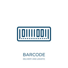 Poster - barcode icon from delivery and logistic collection. Thin linear barcode, price, label outline icon isolated on white background. Line vector barcode sign, symbol for web and mobile