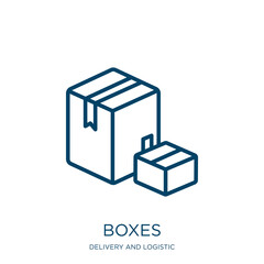 Poster - boxes icon from delivery and logistic collection. Thin linear boxes, box, service outline icon isolated on white background. Line vector boxes sign, symbol for web and mobile