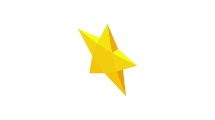 Poster - Yellow star icon animation best cartoon object on white background