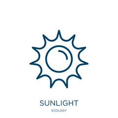 Poster - sunlight icon from ecology collection. Thin linear sunlight, sun, heat outline icon isolated on white background. Line vector sunlight sign, symbol for web and mobile
