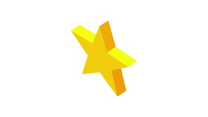 Poster - Gold rating star icon animation best cartoon object on white background