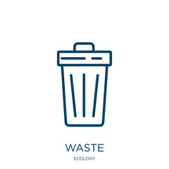 Poster - waste icon from ecology collection. Thin linear waste, ecology, paper outline icon isolated on white background. Line vector waste sign, symbol for web and mobile