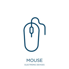 Poster - mouse icon from electronic devices collection. Thin linear mouse, arrow, pointer outline icon isolated on white background. Line vector mouse sign, symbol for web and mobile