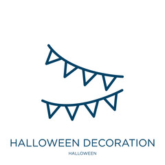 Poster - halloween decoration icon from halloween collection. Thin linear halloween decoration, halloween, decoration outline icon isolated on white background. Line vector halloween decoration sign, symbol