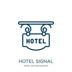 Aufkleber - hotel signal icon from hotel and restaurant collection. Thin linear hotel signal, service, signal outline icon isolated on white background. Line vector hotel signal sign, symbol for web and mobile