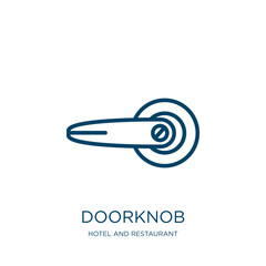 Poster - doorknob icon from hotel and restaurant collection. Thin linear doorknob, door, lock outline icon isolated on white background. Line vector doorknob sign, symbol for web and mobile