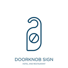 Poster - doorknob sign icon from hotel and restaurant collection. Thin linear doorknob sign, doorknob, enter outline icon isolated on white background. Line vector doorknob sign sign, symbol for web and mobile