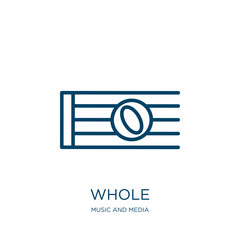 Poster - whole icon from music and media collection. Thin linear whole, food, healthy outline icon isolated on white background. Line vector whole sign, symbol for web and mobile