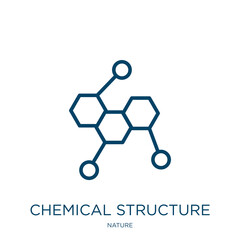 Poster - chemical structure icon from nature collection. Thin linear chemical structure, chemistry, structure outline icon isolated on white background. Line vector chemical structure sign, symbol for web and