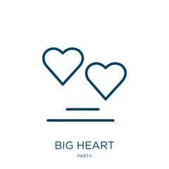 Aufkleber - big heart icon from party collection. Thin linear big heart, heart, love outline icon isolated on white background. Line vector big heart sign, symbol for web and mobile