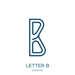 Poster - letter b icon from signaling collection. thin linear letter b, template, logotype outline icon isola