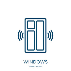 Poster - windows icon from smart home collection. thin linear windows, window, door outline icon isolated on 