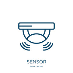 Poster - sensor icon from smart home collection. Thin linear sensor, technology, business outline icon isolated on white background. Line vector sensor sign, symbol for web and mobile