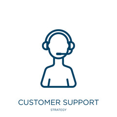 Poster - customer support icon from strategy collection. thin linear customer support, business, center outli