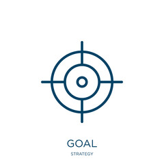 Poster - goal icon from strategy collection. Thin linear goal, winner, success outline icon isolated on white background. Line vector goal sign, symbol for web and mobile