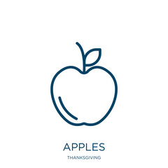 Poster - apples icon from thanksgiving collection. Thin linear apples, apple, natural outline icon isolated on white background. Line vector apples sign, symbol for web and mobile