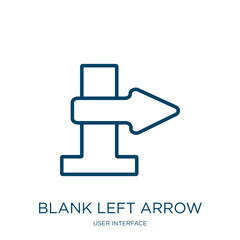 Poster - blank left arrow icon from user interface collection. thin linear blank left arrow, left, blank outl