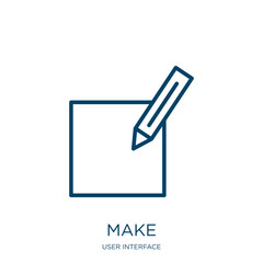 Poster - make icon from user interface collection. Thin linear make, makeup, beauty outline icon isolated on white background. Line vector make sign, symbol for web and mobile