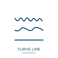 Poster - curve line icon from user interface collection. thin linear curve line, curve, simple outline icon i
