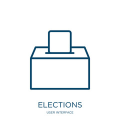 Poster - elections icon from user interface collection. Thin linear elections, voting, vote outline icon isolated on white background. Line vector elections sign, symbol for web and mobile