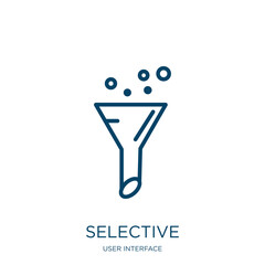 Poster - selective icon from user interface collection. Thin linear selective, arrow, success outline icon isolated on white background. Line vector selective sign, symbol for web and mobile