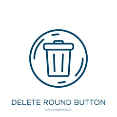 Poster - delete round button icon from user interface collection. thin linear delete round button, delete, bu