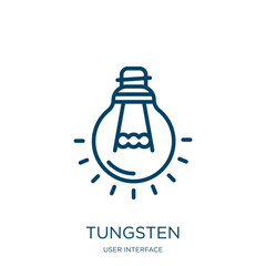 Poster - tungsten icon from user interface collection. Thin linear tungsten, bright, light outline icon isolated on white background. Line vector tungsten sign, symbol for web and mobile
