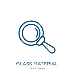 Poster - glass material icon from user interface collection. Thin linear glass material, glass, bottle outline icon isolated on white background. Line vector glass material sign, symbol for web and mobile