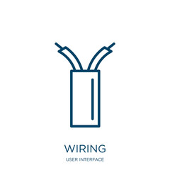Poster - wiring icon from user interface collection. Thin linear wiring, power, energy outline icon isolated on white background. Line vector wiring sign, symbol for web and mobile