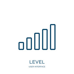 Poster - level icon from user interface collection. Thin linear level, button, control outline icon isolated on white background. Line vector level sign, symbol for web and mobile