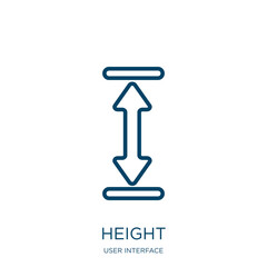 Poster - height icon from user interface collection. Thin linear height, 1, measurement outline icon isolated on white background. Line vector height sign, symbol for web and mobile