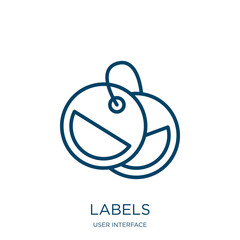 Aufkleber - labels icon from user interface collection. Thin linear labels, label, quality outline icon isolated on white background. Line vector labels sign, symbol for web and mobile