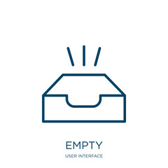 Poster - empty icon from user interface collection. thin linear empty, template, button outline icon isolated