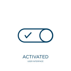 Poster - activated icon from user interface collection. Thin linear activated, activity, sport outline icon isolated on white background. Line vector activated sign, symbol for web and mobile