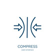 compress icon from user interface collection. Thin linear compress, equipment, compression outline icon isolated on white background. Line vector compress sign, symbol for web and mobile