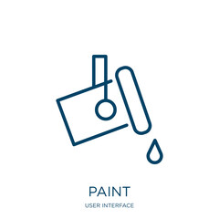Poster - paint icon from user interface collection. Thin linear paint, equipment, palette outline icon isolated on white background. Line vector paint sign, symbol for web and mobile